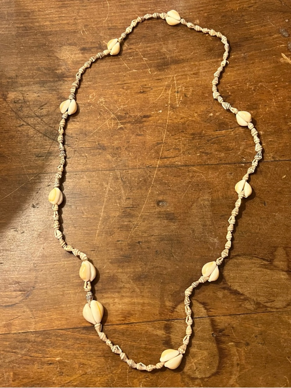 Boho Cream Shell Bead Necklace - Natural Beach Style